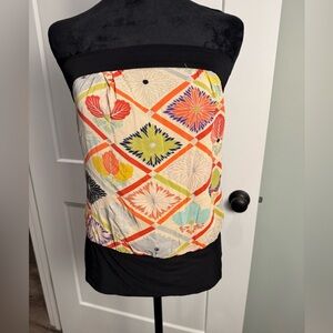 Trina Turk Los Angeles Silk Japanese print tube top strapless blouse